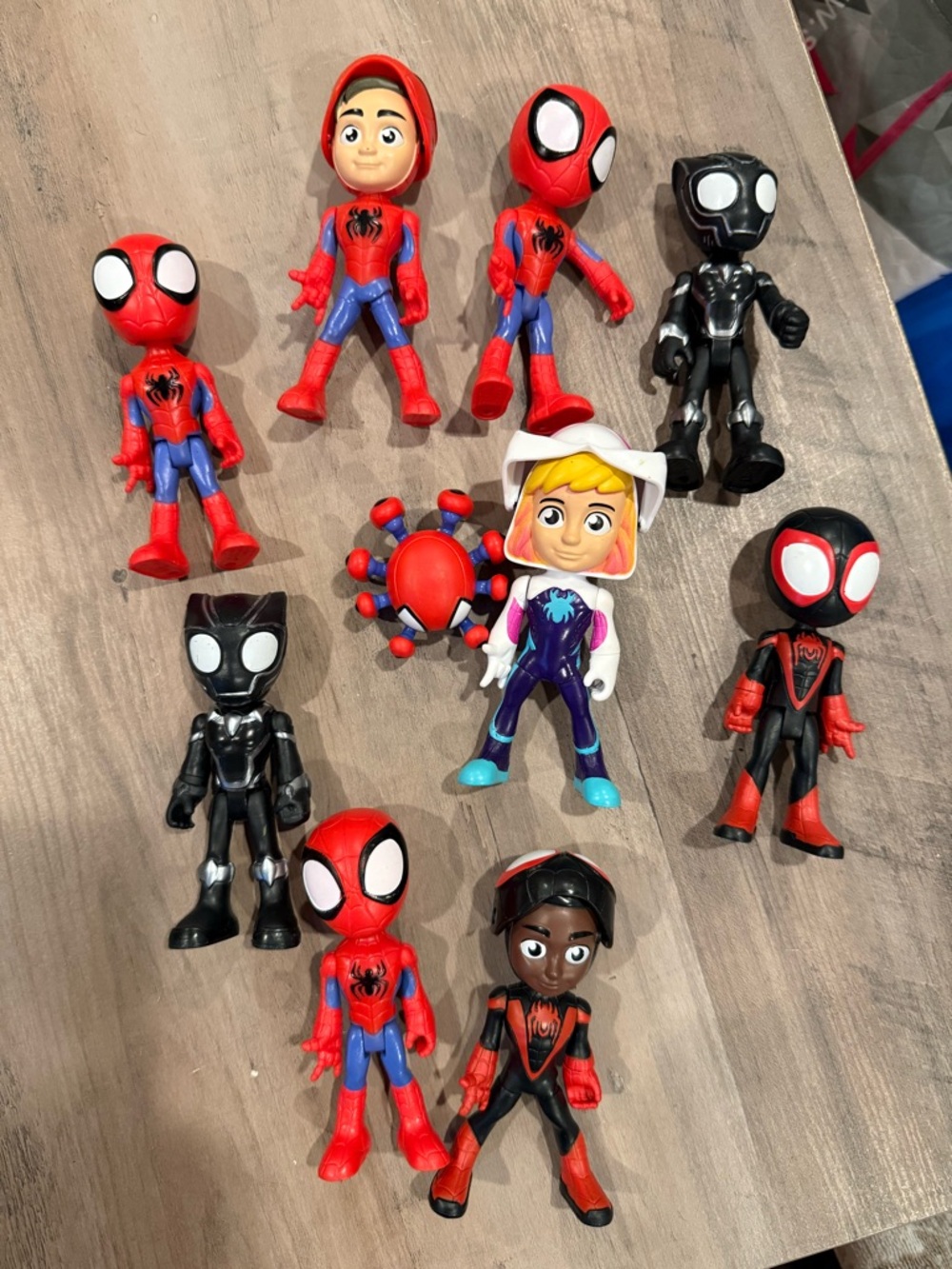 Spider-Themed Kids Action Figure Set – Red, Black & Blue